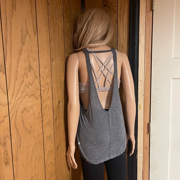 Lululemon" Grey Tank W Back Cut Out - Picture 2 of 16